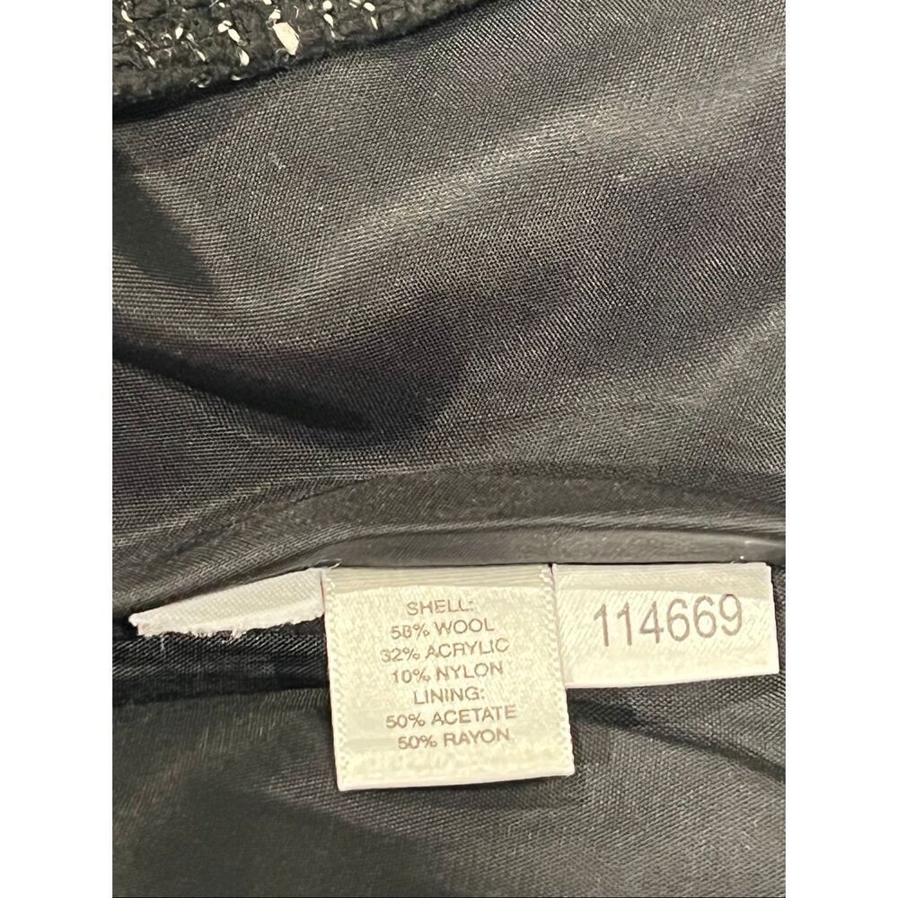 Ann Taylor Women's Marled Woven Fringe Wool Blend Pencil Skirt Black Size 4 - Picture 6 of 6